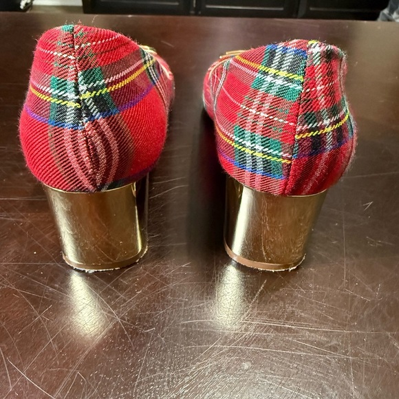 Crown & Ivy Beckie Plaid and Gold Pumps Preppy Academia sz:6.5 - Picture 6 of 8